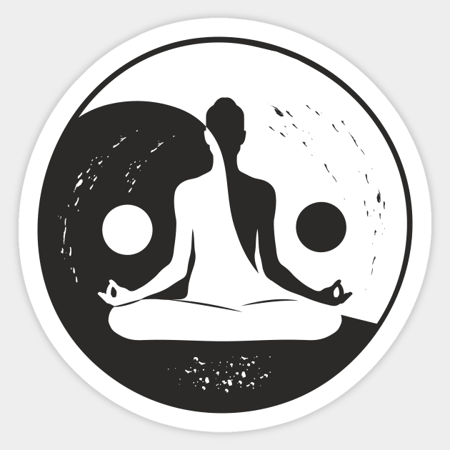 Find Your Balance // Yoga Yin Yang Symbol Sticker by SLAG_Creative